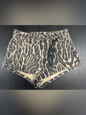 Animal Print Denim Shorts - NWT